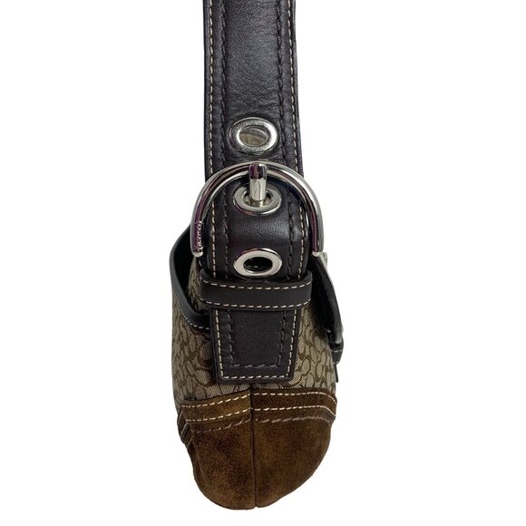 Y2K COACH F10925 Soho Brown Signature Canvas Suede Leather Shoulder Bag +Tag EUC - Picture 5 of 16